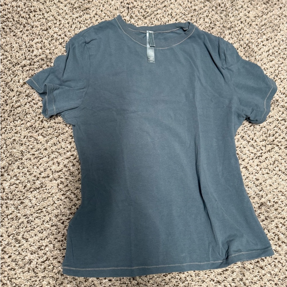 SKIMS Cotton Jersey T-shirt Blue Tee Top